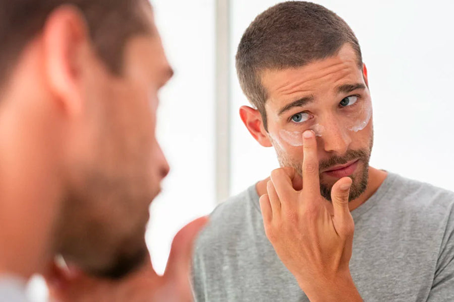 woman takes care of her skin with Grapey cream