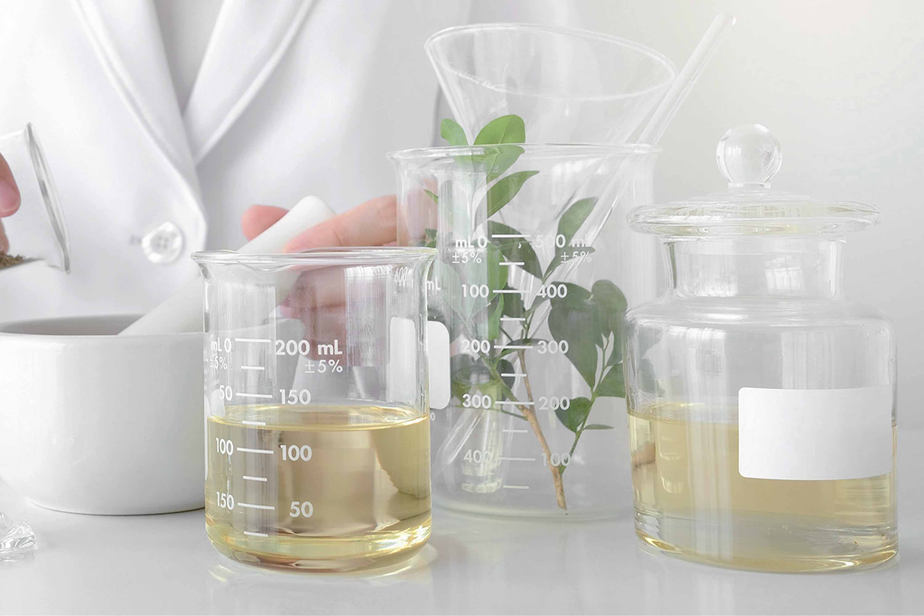 laboratory test on natural cosmetics product